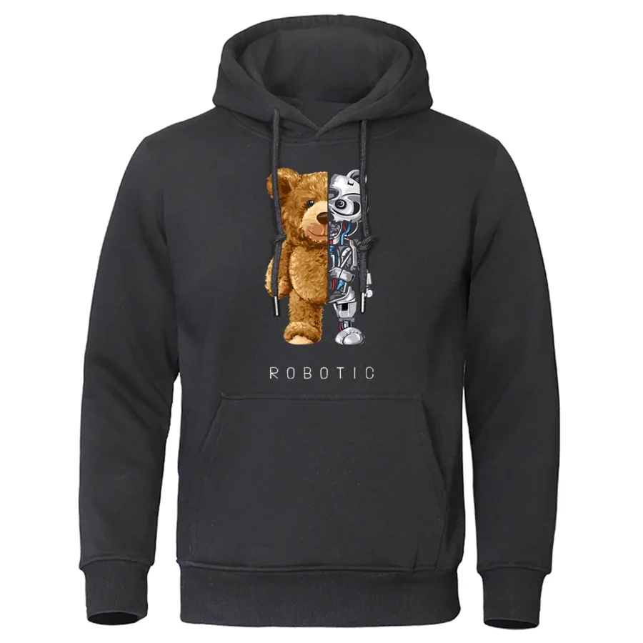 Robotic Teddy Bear Oversized Hoodies 1