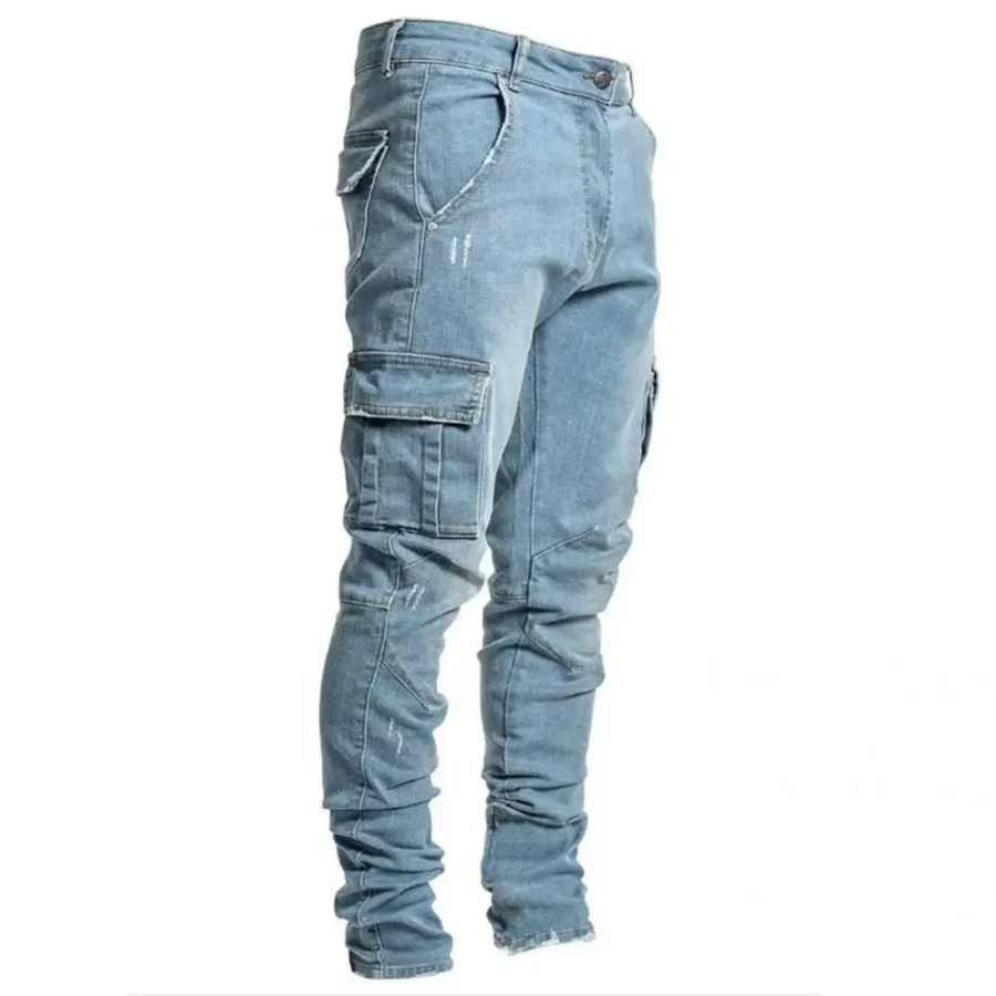 Comfortable Solid Color Cargo Pants 1