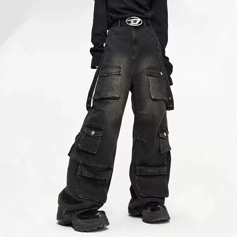 Denim Baggy Cargo Jeans for Mens 1
