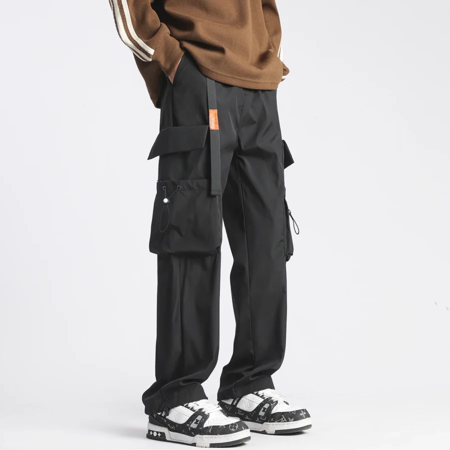 Hip Hop Ribbons Streetwear Cargo Pants 1