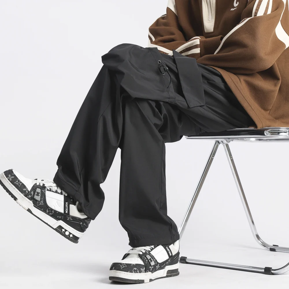 Hip Hop Ribbons Streetwear Cargo Pants 5
