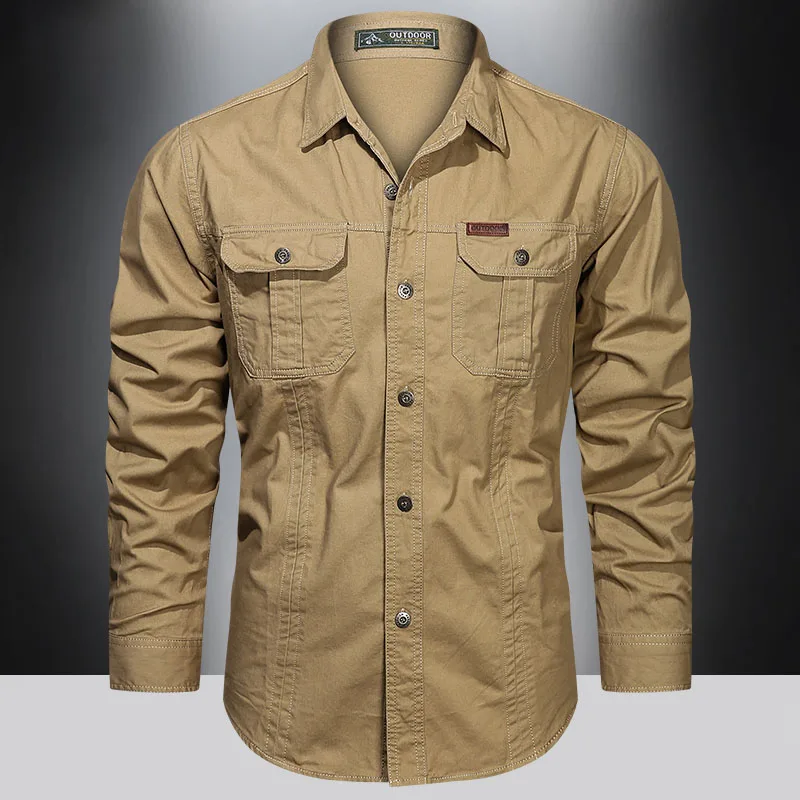 Mens 5XL Military Cargo Shirts 2