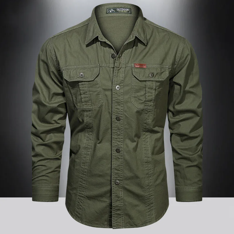 Mens 5XL Military Cargo Shirts 1