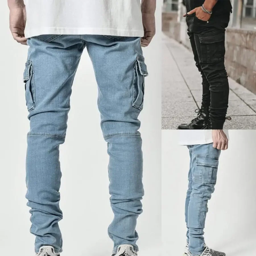 Comfortable Solid Color Cargo Pants 2